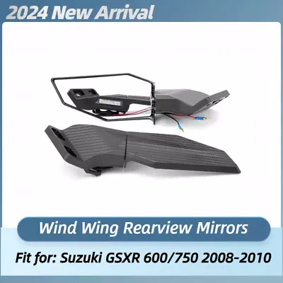 Rearview Wing Mirrors W/ LED Turn Signals Light For Suzuki 2008-2010 GSXR600/750 • $45.50