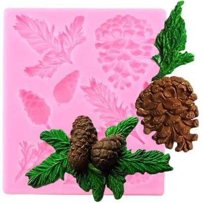 $21.52 • Buy Pine Cone Branches Silicone Mold Fondant Cake Border Christmas Decorating Mould