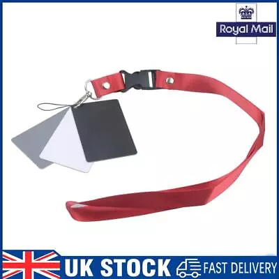 Balance Cards With Neck Strap 18-degree Small Gray Card For Digital Cameras • £5.19