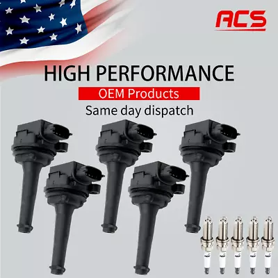 5X OEM Ignition Coil & Spark Plugs For Volvo C70 S60 S70 S80 V70 XC70 XC90 UF341 • $66.29