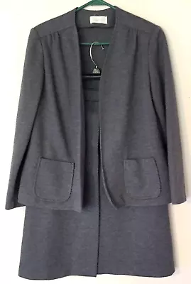 Vintage 70's Cedar Hill Dress Suit Size S Women Blazer & Skirt Dark Gray • $16.97