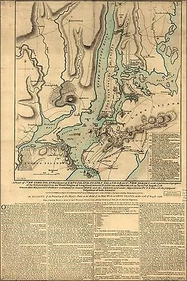 Poster Many Sizes; Map Of New York City Manhattan Brooklyn 1776 • $28.42