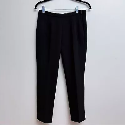 J. Crew Black High Rise Waist Pleated Front Side Zip Petite Pixie Trousers 0P • $26