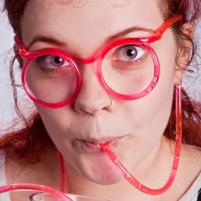 Straw Glasses Fun Drinking Straws Reusable Drink Party Games Gift Crazy Child • £2.91