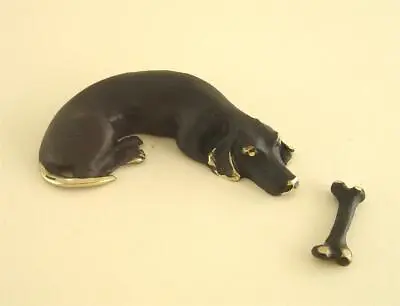 £70.88 • Buy Walter BOSSE Vienna Brass Dachshund DOG WITH BONE Hagenauer Era Patinated Bronze