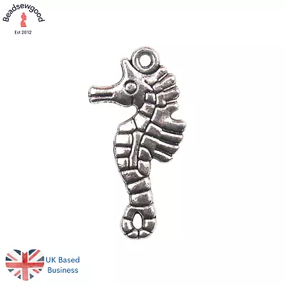 10 Seahorse Pendant Charms 32mm Sea Nautical Nature Jewellery Making • £2.69