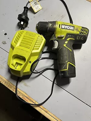 RYOBI 12V Li-Ion Cordless Drill Driver Kit PLUS 2 Batteries & Charger. • $2.25