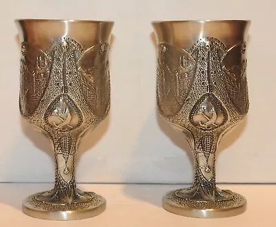 Orc Lord Of The Rings Royal Selangor Pewter Port Goblet Pair • £150