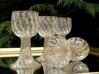 Murano Salviati 4 Glasses Zanfirico 1860 • $620