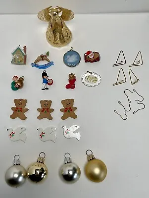 Lot Of 15 Miniature Hallmark Christmas Ornaments 1988 1989 And 9 Hooks • $15