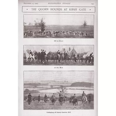 LEICESTERSHIRE The Quorn Hunt At Kirby Gate - Antique Print 1903 • £7.99