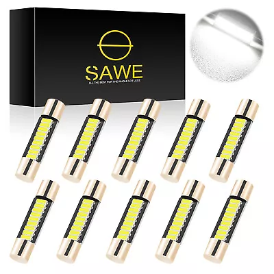 10x White T6 28MM 9SMD LED Bulb Car Vanity Mirror Light Sun Visor Fuse Lamp 6641 • $15.99