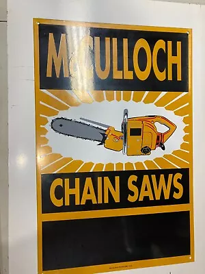 Vintage Mcculloch Porceilen Chain Saws Sign • $199.99