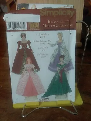 Simplicity Museum 9521 Fashion Doll Barbie Historical Gowns 1590-1900 UNCUT • $8.83