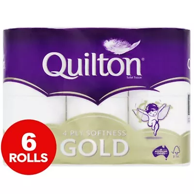 Quilton Gold 4 Ply Softness Gold Toilet Paper Rolls 6pk • $8