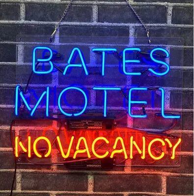 Bates Motel No Vacancy Acrylic 17 X14   Neon Lamp Light Sign Decor Glass Bar • $120.49