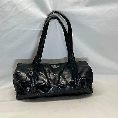 $20 • Buy Sigrid Olsen Black Soft Leather Hobo Handbag Organizer Pockets Magnetic Closure