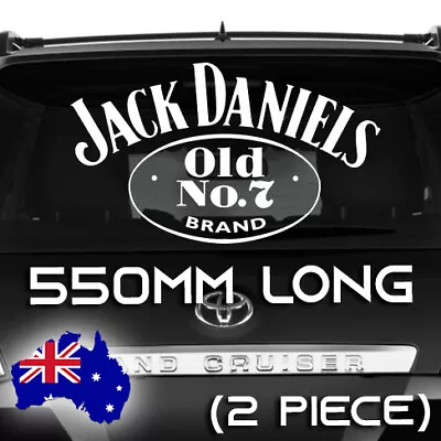 Jack Daniels Sticker Decal - CAR Ute Bar Fridge Vinyl Cut - 550mm (2 Piece)WHITE • $22.90