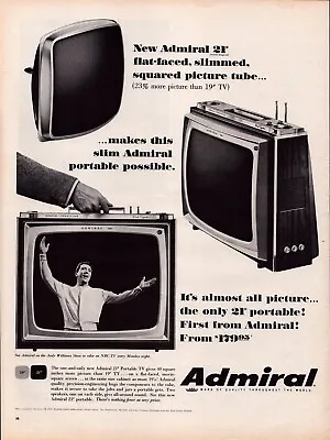 1965 Admiral 21  Portable TV Television Andy Williams Show Vintage Print Ad L33 • $15.99