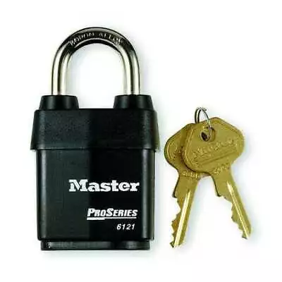 Master Lock 6121Ka Padlock Keyed Alike Standard Shackle Rectangular Steel • $28.95