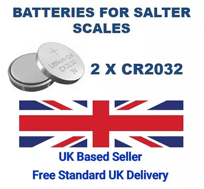 SALTER SCALES BATTERY Kitchen Bathroom Weighing Scales CR2032 TWIN PACK • £2.99