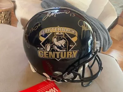 Qb Of The Century Signed Autograph Helmet Unitas Montana Elway Mounted Memories • $1599