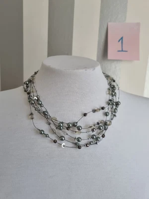 £2 • Buy M&S Multistrand Faux Pearl & Beaded Necklace Costume Jewellery