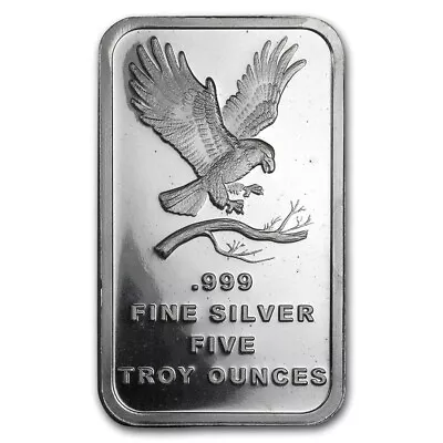 5 Oz SilverTowne Eagle SILVER Bar (New) SS~155 • £136.82