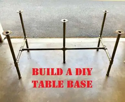 Black Pipe Table Base  DIY  Parts Kit 3/4  X 54  Long X 24  Wide X 30  Tall  • $180