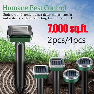 4 Pack Solar Power Ultrasonic Mice Gopher Mole Pest Snake Repellent Repeller • $8.69