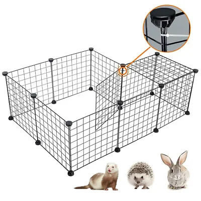 DIY Pet Playpen Metal Wire Fence Guinea Pig Small Animals Cage 12 Panel Pet Cage • £16.95