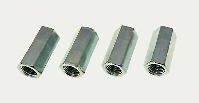 4 Pack 3/8-24 X 1-1/8  Long Fine Thread Hex Coupling Nut With Zinc Plate • $5.89