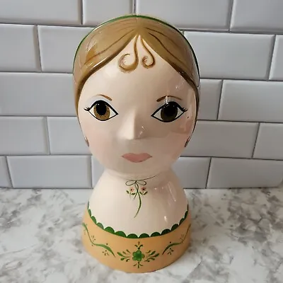 Vintage Ceramic Lady Head / Bust Millinery Wig / Hat Stand Signed • $150