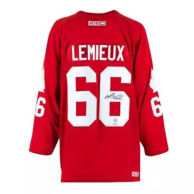 Mario Lemieux Team Canada Autographed Canada Cup Vintage CCM Jersey • $2560.62