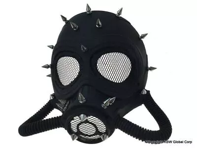 KBW Black Steampunk Gas Mask With Spikes Adult Halloween Party Mask • $18.99