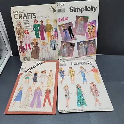 Vintage McCalls Simplicity Barbie 11 1/2  Doll Clothes Patterns Lot Of 4 Cut • $20