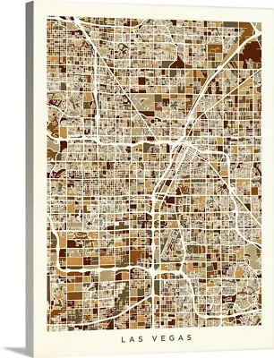 Las Vegas Street Map Canvas Wall Art Print Las Vegas Home Decor • $329.99