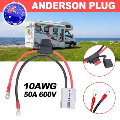 $15.89 • Buy 50Amp Anderson Plug Lead To Lugs Connector Cable Extension Lead 3mm 10AWG Fuse