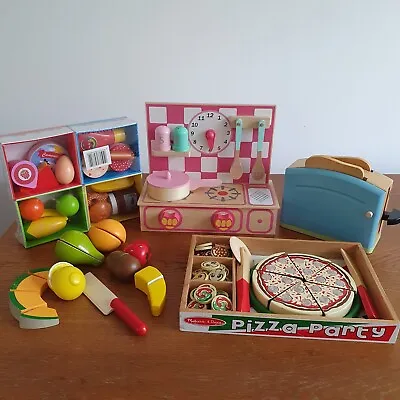 Wooden Toy Food Bundle Baby Toddler Montessori Educational Kitchen Cutting  • £50