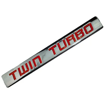Chrome/red Metal Twin Turbo Engine Motor Swap Emblem Badge For Hood Door  B • $7.88