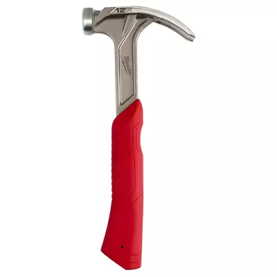 Milwaukee 12 Oz. Smooth Face Hybrid Claw Hammer Comfort Grip Red Hand Tool • $29.80