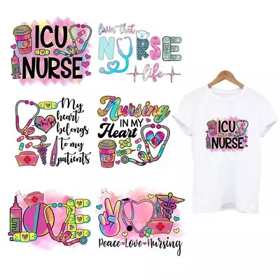 Nurse Iron On Transfer For T-Shirt Iron On Heat Transfer Stickers Patches Dec... • $20.62