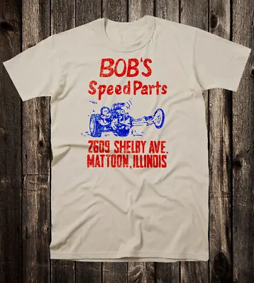 Retro Hot Rod Tee T Shirt Drag Racing Bobs Speed Parts Shop Mattoon Illinois • $32