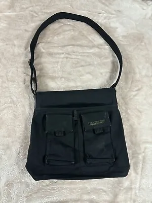 Fossil Crossbody Messenger Black Canvas Bag • $34