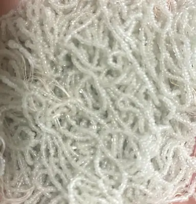 Antique Vintage Micro Seed Beads-18/0 Greasy Translucent Mix Milky Marble Clear • $6.25