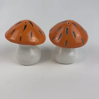 Vintage MCM Mushroom Ceramic Salt & Pepper Shakers • $12.99