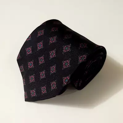 ROBERT TALBOTT VTG Italian Madder Silk Tie Black/Violet/Turquoise/Gray Excellent • $39.99