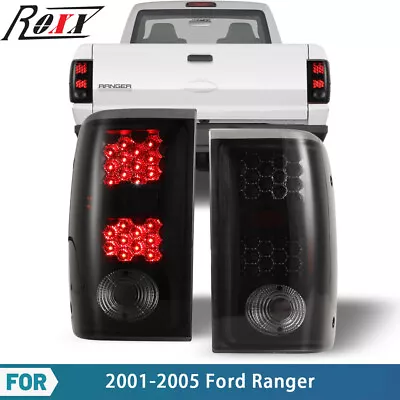 For 2001-2005 Ford Ranger LED Tail Lights Black Smoke Lens Pair Rear Brake Lamps • $79.99