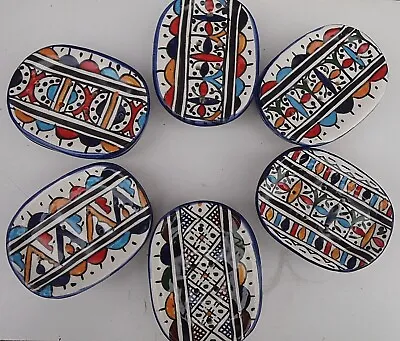 Hand Painted Ceramic  Multi Colour 2 Piece Soap Dish * Fes Pottery • £9.99