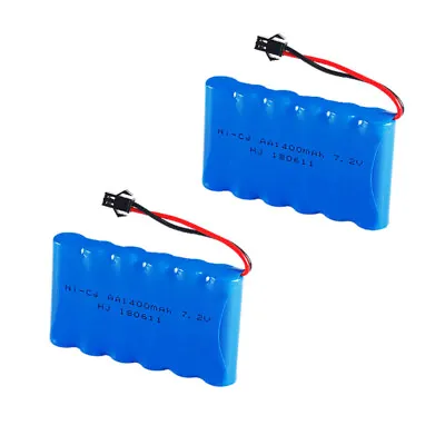 2pcs Ni-CD 1400mAh 7.2V AA Battery Pack With SM-2P 2Pin Plug For RC Cars Trucks • £13.99